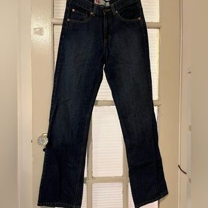 Dark wash Levi’s 505 jeans